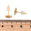 Brass Micro Pave Clear Cubic Zirconia Stud Earrings EJEW-C158-13B-G-5