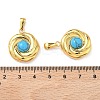 304 Stainless Steel with Synthetic Turquoise Pendants STAS-L309-21A-G-3