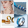 12Pcs 6 Colors 201 Stainless Steel Grooved Finger Ring Settings RJEW-SC0001-01A-6