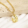 Oval with Flower 304 Stainless Steel Pendant Necklace with Cuban Link Chains YS0902-1-1