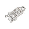 Brass Micro Pave Clear Cubic Zirconia Pendants LS-KK-L238-15P-2