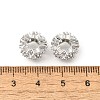 Flower Brass Micro Pave Cubic Zirconia European Beads KK-V008-19P-02-2