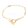 Unisex Vacuum Plating 304 Stainless Steel Paperclip Chain Bracelets BJEW-H541-04A-G-1
