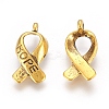 Breast Cancer Awareness Ribbon Carved Word Hope Tibetan Style Alloy Message Pendants LS-X-TIBEP-S278-AG-FF-1