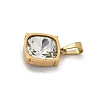 304 Stainless Steel Glass Rhinestone Pendants STAS-L281-010G-02-2