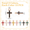 120Pcs 8 Colors Alloy Enamel Pendants FIND-UN0007-73-3