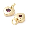 Brass Micro Pave Cubic Zirconia Charms KK-C051-07G-05-2