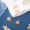 4Pcs 2 Styles Natural Rose Quartz & Quartz Crystal Gift Box Charms G-TA0001-98-4