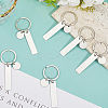 20Pcs 201 Stainless Steel Blank Pendant Keychain KEYC-SC0001-62C-7