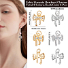 12Pcs 2 Colors Brass Micro Pave Cubic Zirconia Charms KK-BBC0014-18-2