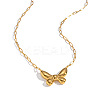 304 Stainless Steel Bowknot Pendant Paperclip Chain Necklaces for Women WQ2768-5