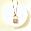 304 Stainless Steel Rolo Chain Pendant Necklaces NJEW-S444-01G-03-3