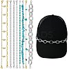 9Pcs Aluminium & 304 Stainless Steel & Synthetic Turquoise  Link Baseball Cap Chain HJEW-SW00143-1