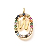 Brass Micro Pave Cubic Zirconia Pendants ZIRC-P123-01G-W02-1