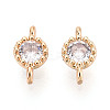 Brass Pave Cubic Zirconia Connector Charms KK-N276-04G-01-1