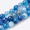 Natural Striped Agate/Banded Agate Beads Strands G-S281-51-6mm-3