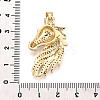 Brass Micro Pave Clear Cubic Zirconia Pendants KK-T080-04G-3