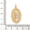 Religion Theme Brass Micro Pave Cubic Zirconia Pendants ZIRC-I032-71G-1-3