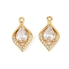 Brass Micro Pave Clear Cubic Zirconia Pendants KK-B137-20G-01-1