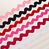 12 Yards 6 Colors Polyester Wavy Fringe Trim Ribbon OCOR-GF0005-57-7