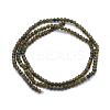 Natural Golden Sheen Obsidian Beads Strand X-G-E411-34-3mm-2