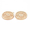 Brass Micro Pave Clear Cubic Zirconia Pendants KK-S364-116-2