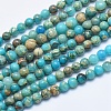Natural Aqua Terra Jasper Beads Strands G-E444-14A-4mm-1