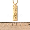 304 Stainless Steel Clear Cubic Zirconia Rectangle Constellation Pendant Necklaces for Women Men NJEW-S435-01G-J-5