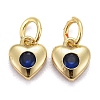 Brass Micro Pave Cubic Zirconia Charms KK-P192-07-2
