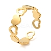 Hollow Heart 304 Stainless Steel Open Cuff Rings for Women RJEW-N048-09G-1
