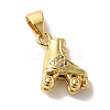 Rack Plating Brass Micro Pave Cubic Zirconia Charms KK-U027-34G-1