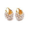 Brass ABC Plastic Imitation Pearl Basket Hoop Earrings EJEW-S270-08G-2
