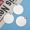 Non-Tarnish 201 Stainless Steel Flat Round Mirror Polished Finish Stamping Blank Tag Pendants LS-STAS-S030-10-6