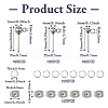 90Pcs 3 Size 202 Stainless Steel Ball Stud Earring Findings STAS-TA0002-22-3