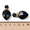 Natural Obsidian Faceted Teardrop Bottle Pendants G-A225-02G-07-3