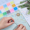 150G 15 Colors Luminous Round Glass Seed Beads SEED-PH0002-44-3