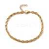 304 Stainless Steel Coffee Bean Chain Bracelets for Women BJEW-B140-01A-G-4