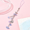 Flower Acrylic & Glass Mobile Straps HJEW-YW00038-02-1