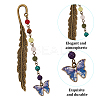8Pcs 8 Styles Tibetan Style Alloy Hook Bookmarks AJEW-GO00015-3