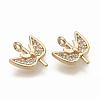 Brass Micro Pave Clear Cubic Zirconia Charms ZIRC-T011-27G-NF-1