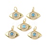 Brass Micro Pave Clear Cubic Zirconia Pendants KK-E068-VF352-4