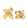 304 Stainless Steel Rhinstone Stud Earrings EJEW-Z081-01G-4