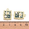 Rack Plating Alloy Enamel Pendants ENAM-N065-04KCG-3