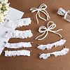 8Pcs 2 Styles Polyester Lace & Resin Imitation Pearl Pendants Decortions HJEW-GA00019-3