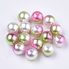 Rainbow ABS Plastic Imitation Pearl Beads OACR-Q174-5mm-08-1