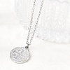 Jerusalem Cross 304 Stainless Steel Medal Pendant Necklaces NJEW-D349-01P-3