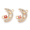 Moon Alloy Enamel Connector Charms ENAM-T013-13KC-02-2