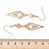 304 Stainless Steel Rhombus Dangle Earrings EJEW-Z129-10RG-5