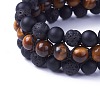 Adjustable Natural Tiger Eye Braided Bead Bracelets BJEW-I273-E04-2