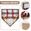 Baseball Theme Wood Wall Mounted Finger Ring Organizer Display Stands AJEW-WH0031-70A-4